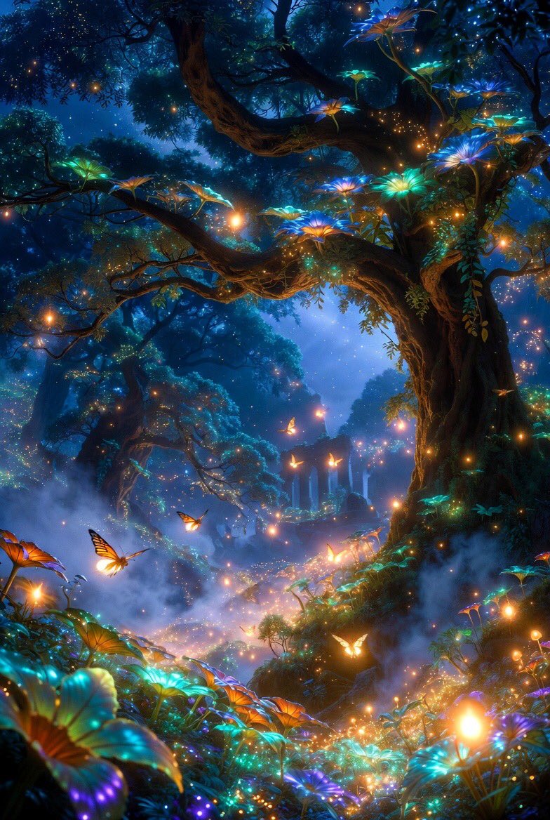 Jotrade2's tweet image. ✨ Just crafted this viral-worthy AI art masterpiece! An enchanted twilight forest glowing with magic. What’s your dream fantasy world? ❤️ #AIArt #FantasyArt #DigitalArt #Viral #GrokImagine