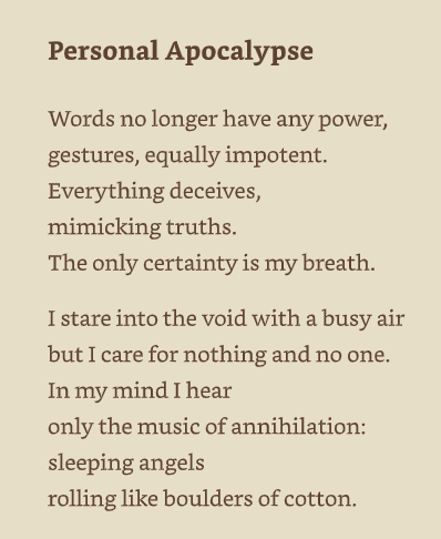 AerisDarko's tweet photo. Excerpts from my archive of shadows. 
You can find my poetry book (AUTOPSIES) on Amazon: 
https://t.co/9wZVLLLb7w

#Autopsies #Poetry #InnerVoid #PoetryCommunity #AerisDarko https://t.co/4k0eK1uEoE