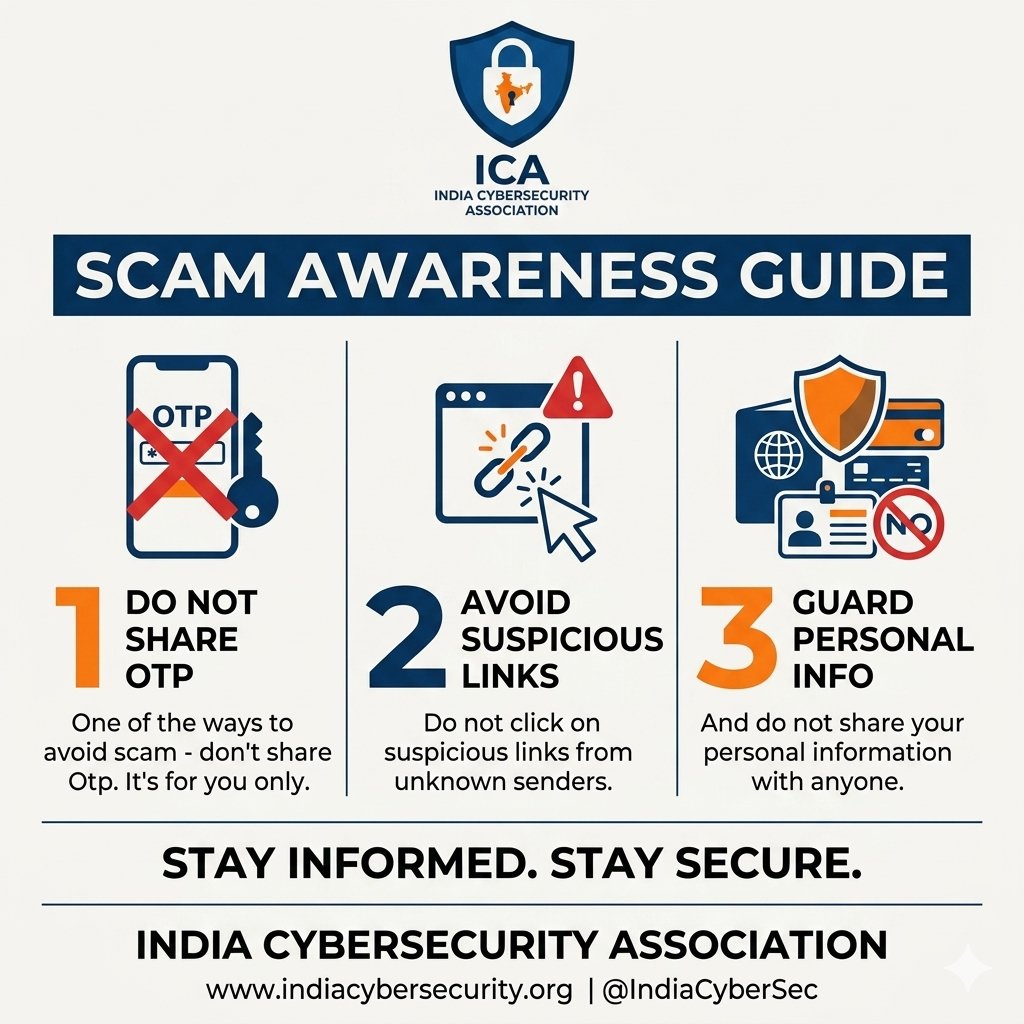 ICA_bharat's tweet image. One of the ways to avoid scam - don't share Otp. Do not click on suspicious links ,and do not share your personal information with anyone.
Follow for more updates @ICA_bharat
#awareness #cybersafety