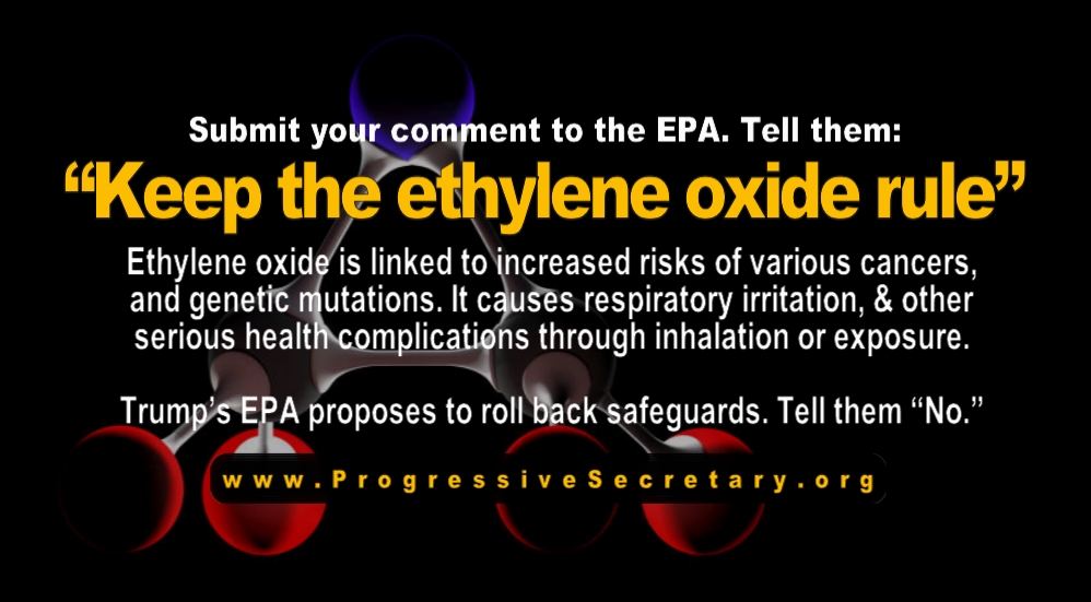 .
✅ TAKE ACTION NOW: Tell the EPA, “Keep the current ethylene oxide safeguards.” NOT limited to U.S. citizens. Deadline: May 1, 2026, at 11:59 PM EDT. 

Click here [cutt.ly/btJt49dk] for more information and to email the EPA. #EthyleneOxide #EtO #cancer