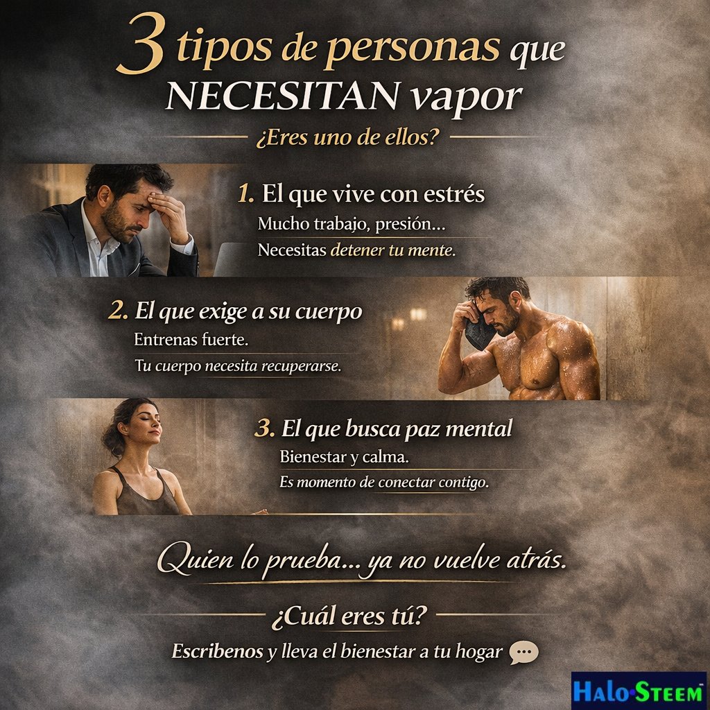 GNDVAPORMX68's tweet image. ¿Estrés, desgaste físico o simplemente necesitas desconectar?
El vapor no es un lujo… es una herramienta para recuperar tu bienestar.
📩Contáctanos y adquiere tu generador de vapor 🌿💨
🔗generadoresdevapor.mx

 #Relajación #Vapor #SpaEnCasa #SaludYBienestar#Antiestrés