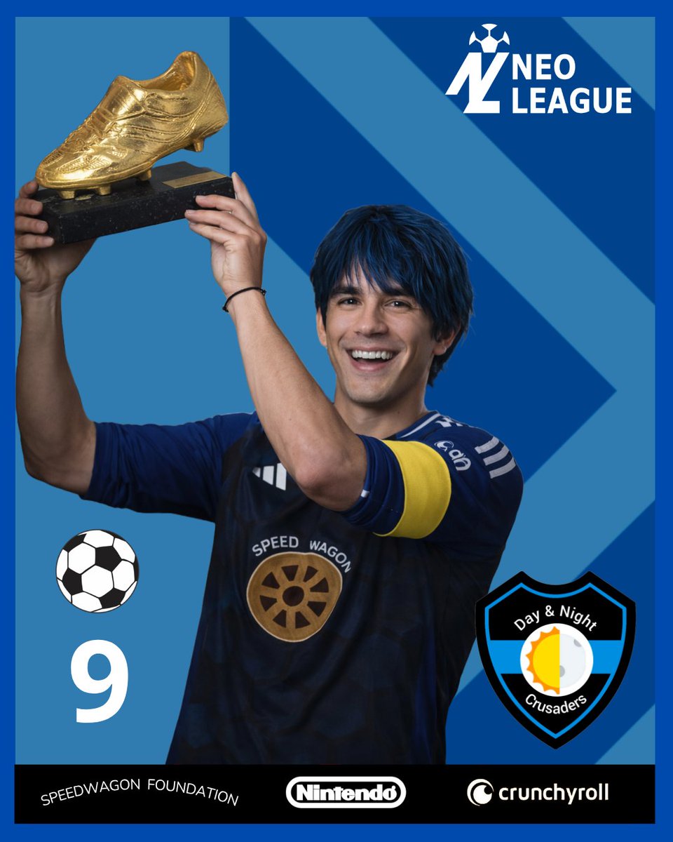 DNCrusaders's tweet photo. 🔥 𝗘𝗟 𝗛𝗢𝗠𝗕𝗥𝗘 𝗗𝗘𝗟 𝗚𝗢𝗟

Turrón Yoichi se consagra como el Goleador de esta tercera edición de la Neo League con 9 goles.
Determinante en el área y decisivo en cada jornada. 👏⚽️

#StandUpCrusaders https://t.co/e6IGmDdPp1