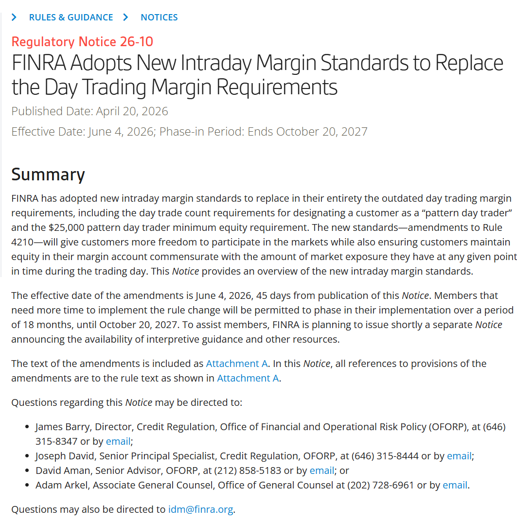 The PDT $25K limit is replaced with new margin rules on June 4, 2026.