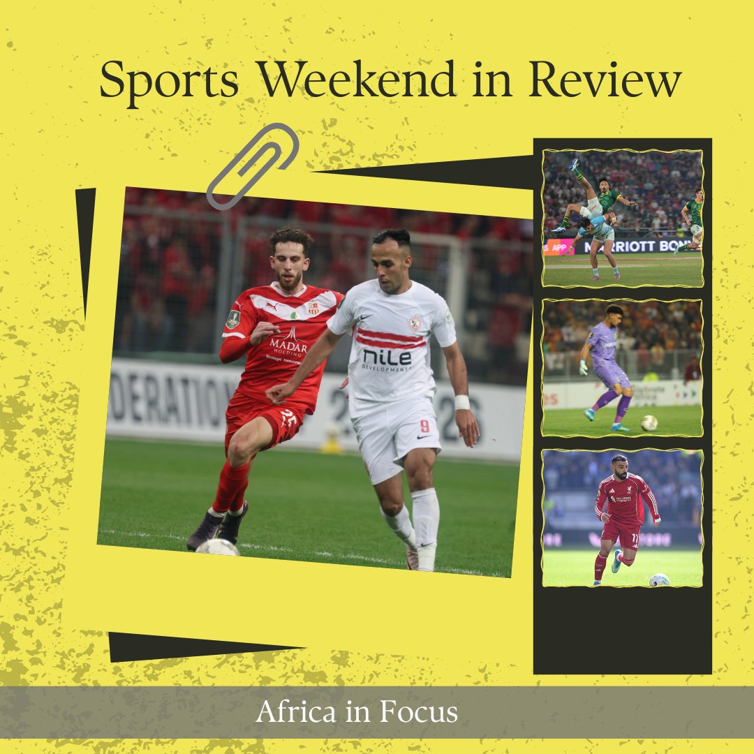 cgtnafrica's tweet photo. African stars light up weekend
#WeekendInReview: African athletes and teams dominated #sports headlines this weekend, delivering thrilling performances across football, rugby and sevens. Here’s a peek at CGTN Africa’s top sporting moments from the past few days. #CAFCL #CAFCC #URC #HSBCSVNSHKG