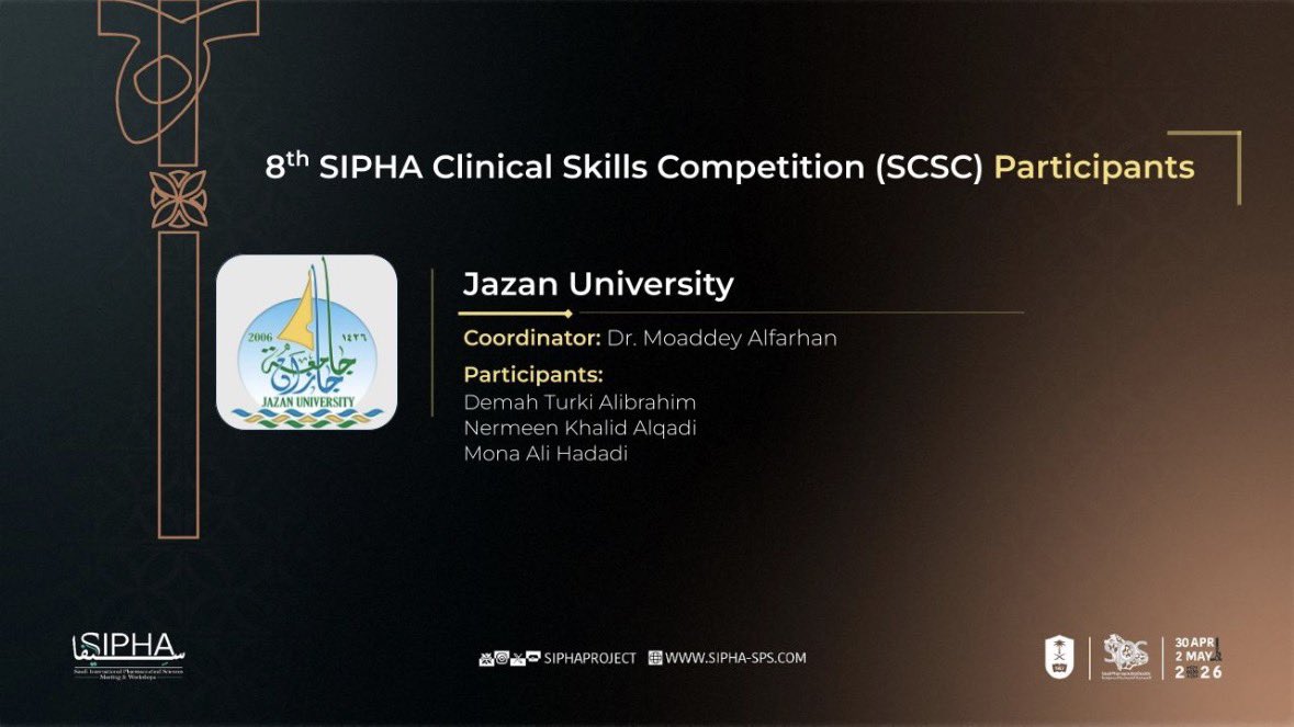 Sheisph's tweet image. Definitely proud of our senior colleagues to participate in 8th #SIPHA26 clinical skills competition #SCSC , wishing you all the best and success, 
and we will be there for sure to support you guys 🥳👏🏼🤩