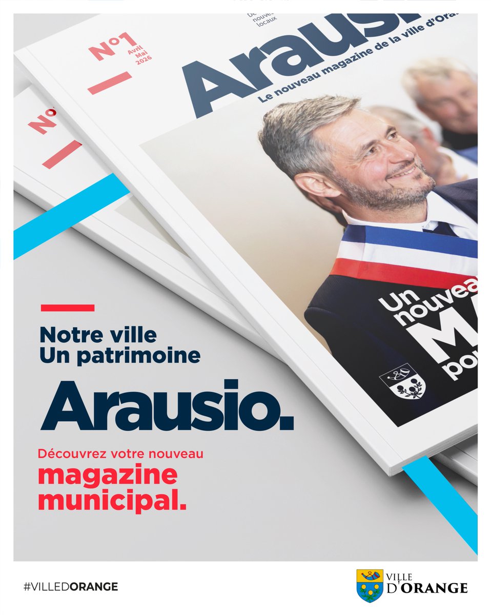 frederic_rigal's tweet image. Heureux de voir arriver chez les Orangeois le nouveau magazine municipal : 𝗔𝗿𝗮𝘂𝘀𝗶𝗼.

Nouveau nom, nouvelle formule, un support plus moderne pour suivre l’actualité de Orange.

À découvrir ici 👉 urlr.me/wkv9Uq

Bravo aux équipes. #ComPublique #VilledOrange
