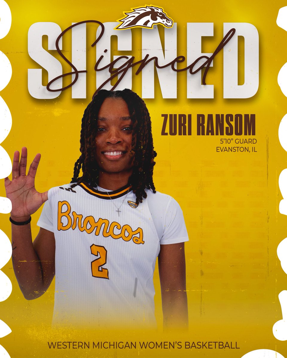 WMU_WBB's tweet photo. A new era just got faster ⚡
Zuri Ransom is officially a Bronco—let’s get to work. #BroncosReign https://t.co/hQ5p8vGIGK