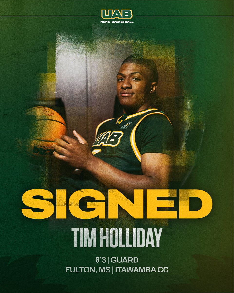 UAB_MBB's tweet image. 𝑺𝒊𝒈𝒏𝒆𝒅 ✍️

Itawamba transfer Tim Holliday makes it official! 

#WinAsOne