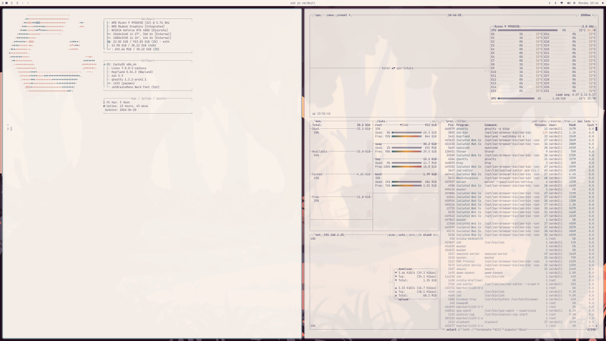 bot_unixporn's tweet image. [Hyprland] First rice! Still learning, feedback welcome!
Link: redd.it/1sqziy3

#unixporn #linux #screenshot