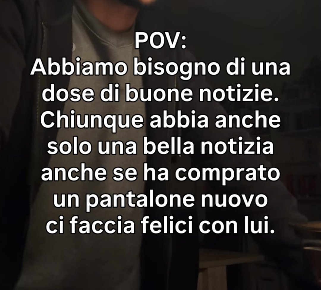 visto questo, quindi ora voglio sapere delle belle notizie.

tipo io oggi ho fatto il banana bread e lho portato alla mia migliore amica