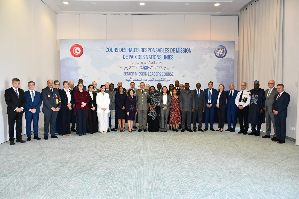 TapNewsAgency's tweet image. #Tunisia is hosting from April 20–30 a course for senior leaders of @UN missions, with participants from 26 countries, incl. civilian, military &amp;amp; police officials, focusing on strategic planning, crisis management &amp;amp; leadership skills in peacekeeping operations, said MoD. #TAP_En
