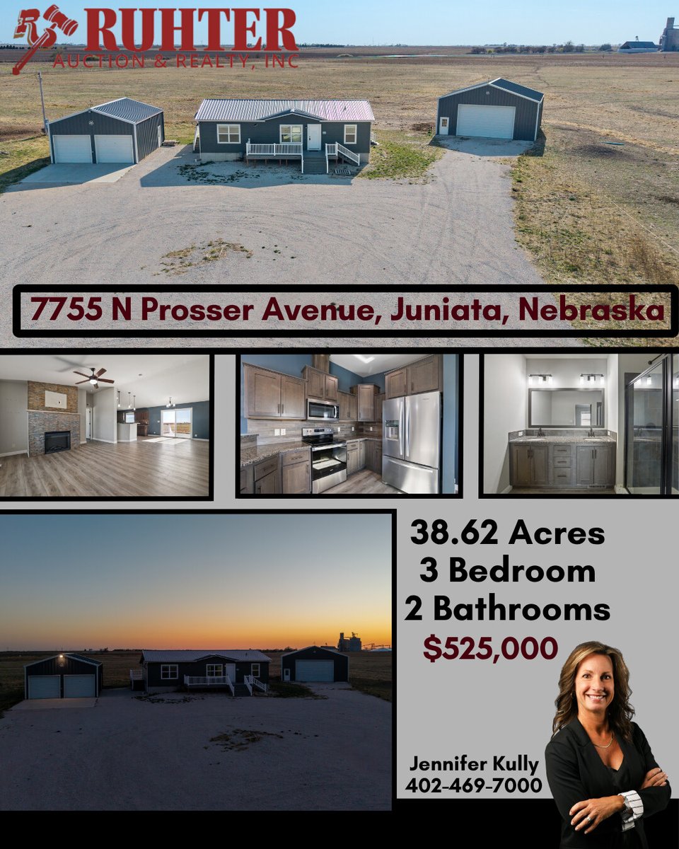 RuhterAuction's tweet image. Peaceful country living on 38.62 Acres
7755 N. Prosser Avenue, Juniata, NE 
$525,000

Perfect for horses, livestock, hobby farming, or just relaxing in the country. 

More Info - ruhterauction.com/525000-7755-n-…

#RuhterAuction #RealEstate #Home #Acreage #JuniataNebraska #JenniferKully