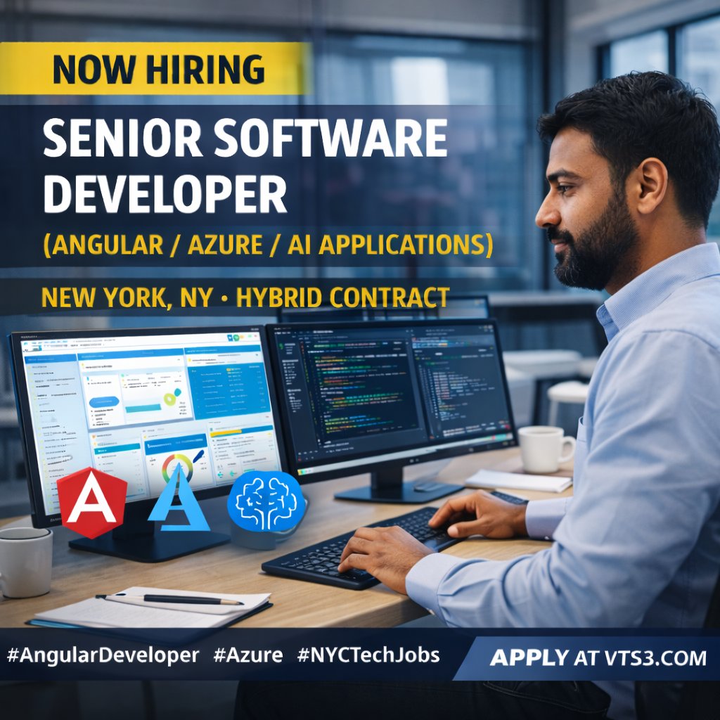 Senior Angular Software Developer role in NYC. Hybrid contract. Enterprise UI, Azure, and AI-driven applications. Utilities experience preferred. 

Apply here: ow.ly/U0mo50YMUWH

#AngularDeveloper #FrontendEngineer #NYCTechJobs #AzureDeveloper #EnterpriseSoftware