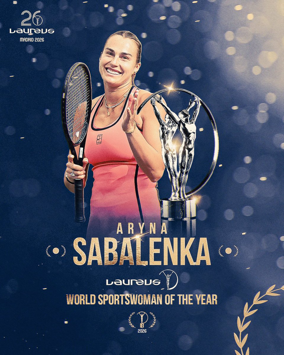 The Laureus World Sportswoman of the Year is Aryna Sabalenka 🏆

#Laureus26