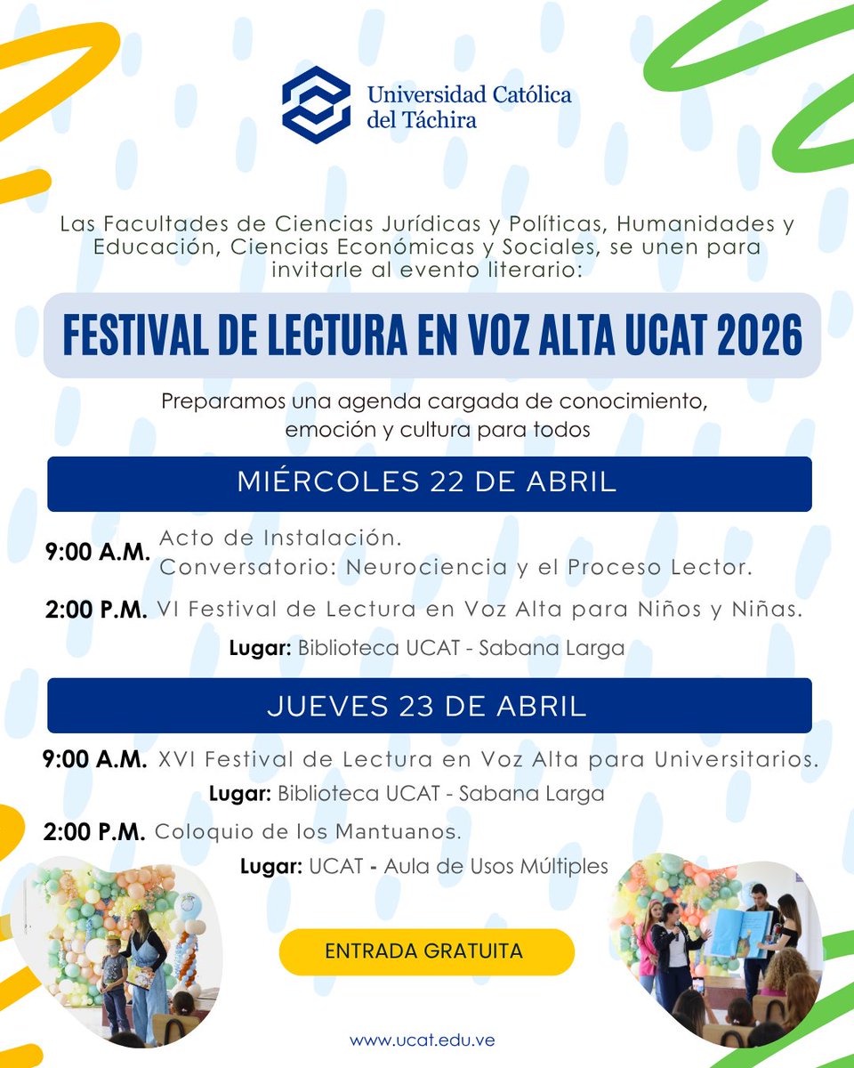 notiucat's tweet image. 👉 Festival de Lectura en Voz Alta UCAT 2026 📚 

Acompáñanos en una jornada dedicada a la palabra, el análisis y la formación integral en nuestra Sede Sabana Larga.

✨ ENTRADA LIBR✨ 

#ucat