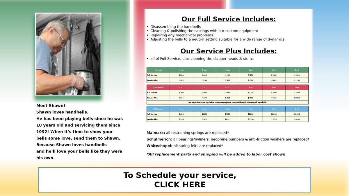 HandbellWorld's tweet photo. Keep your bells properly cleaned and maintained. Schedule your bell service today at https://t.co/AaDsLqmc7h. https://t.co/qOiNqQeLaj