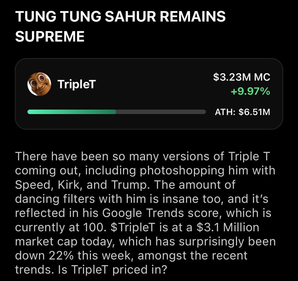 HypeHQ's tweet photo. Today’s Memecoin News                                    

- Elvis is trending with $HoundDog 
- $TripleT is becoming a bigger star
- USDT to $5???        
+ more                                       

Read about it on the Hype app below https://t.co/UIIA1DGW0B