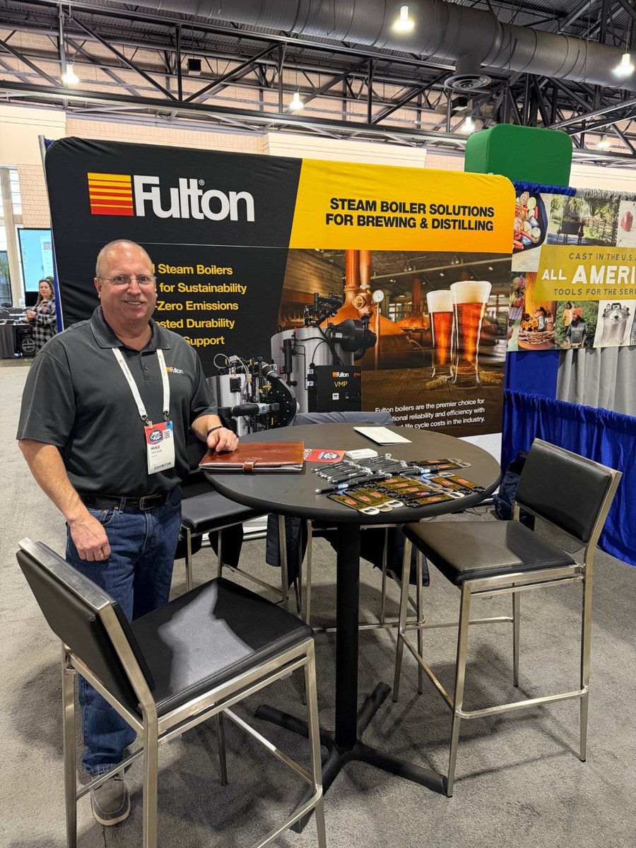 FultonBoiler's tweet photo. We’re live from the Craft Brewers Conference in Philadelphia! 🍻

Stop by Booth #458 to connect with the Fulton team and learn how our steam boiler solutions support brewing and distilling operations.

👋 Be sure to swing by and say hello to Mike and Joe They're ready to talk all things steam and brewing!

#CraftBrewersConference #CBC #BrewingIndustry #CraftBeer #Fulton #SteamBoilers