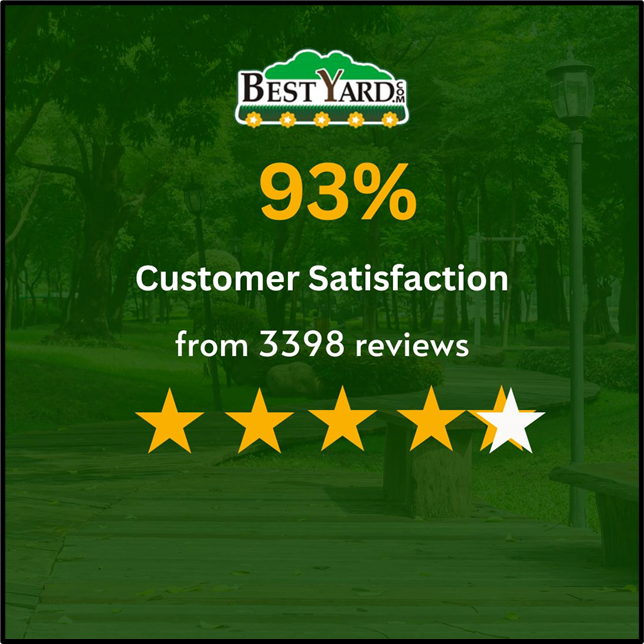 bestyardcom's tweet image. BestYard.com is proud to have earned a 93% customer satisfaction rating from 3,398 reviews! Your trust inspires us to deliver quality, reliability, and excellence every single day. Thank you for choosing us!
#customersatisfaction #trustedservice #happyclients