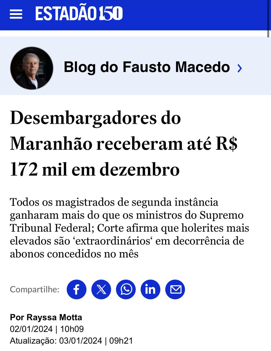 É o mesmo estado que paga salários de quase R$ 200 mil para desembargadores.

Essas crianças passam por isso porque a elite maranhense quer que seja assim.