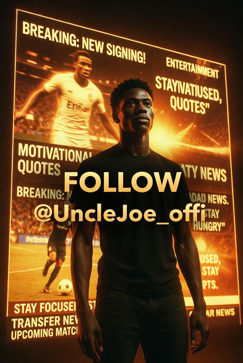 UncleJoe_offi's tweet image. If you love 🔥 football hot takes If you want unfiltered entertainment news 🎬 If you need real motivation with no sugarcoating 💪
Then @UncleJoe_offi is the only account you need to follow TODAY.
No cap. Just facts. 🌍
#FootballTwitter #Follow #UncleJoeOffi #PLTwitter