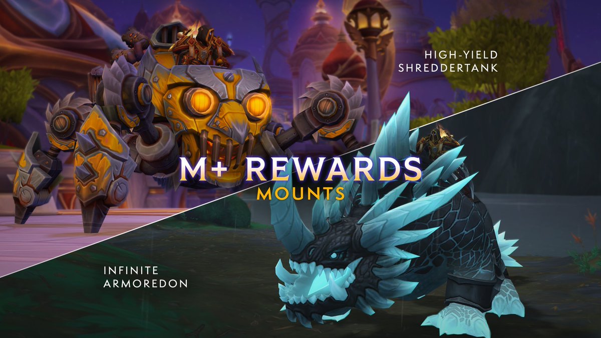 Wowhead's tweet image. Blizzard has revealed some of the new mounts available for hitting 3,400 this season!

#Midnight #Warcraft 

wowhead.com/news/14-return…
