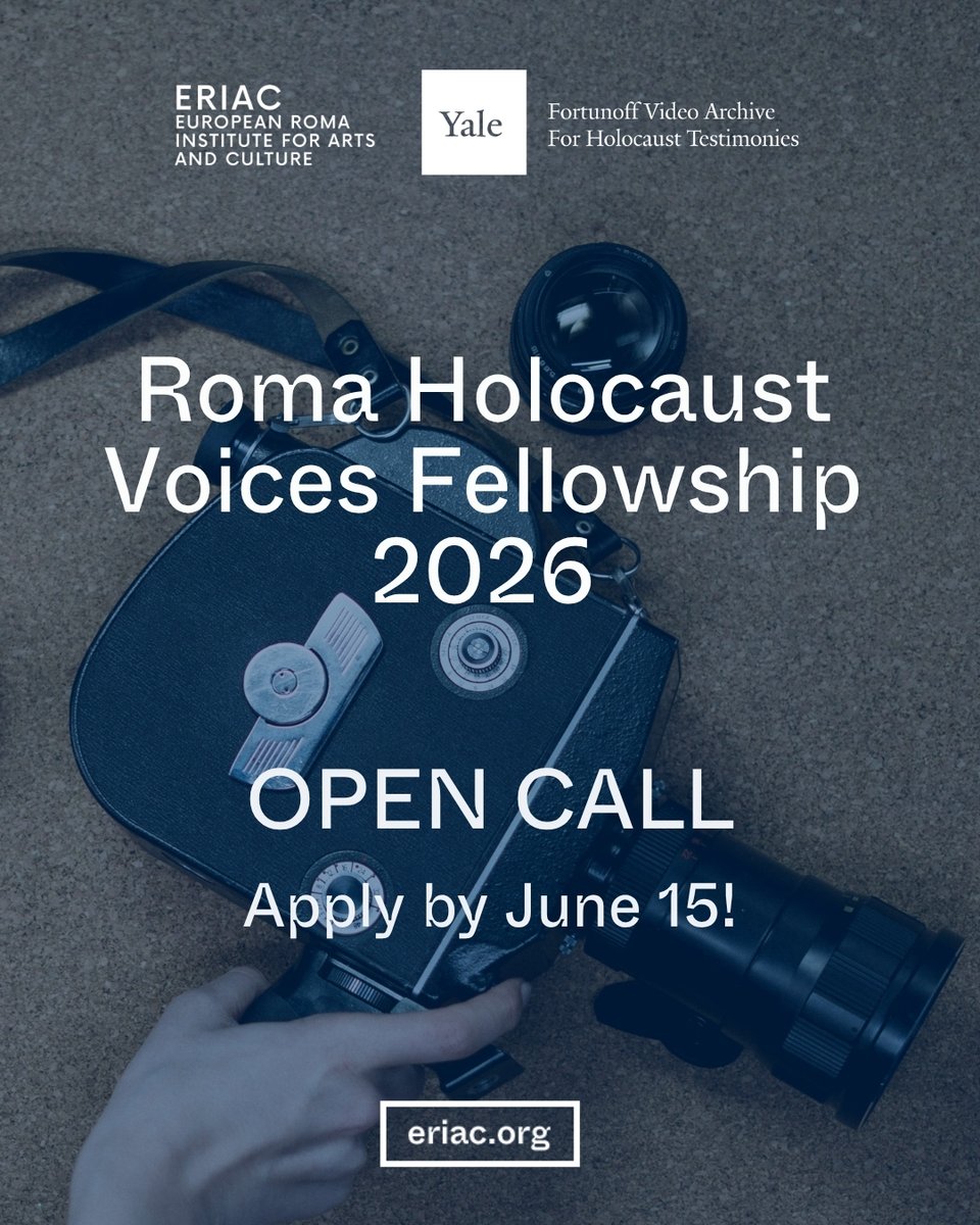 fvaht's tweet photo. #FVAHT and the European Roma Institute for Arts and Culture (ERIAC) are accepting applications for the 2026 Roma Holocaust Voices Fellowship. #CFA
More: https://t.co/G5Txnaqf35 https://t.co/aLaPgNQH4C