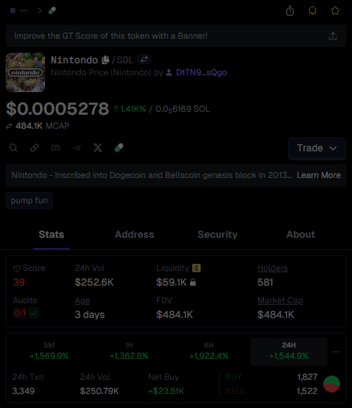 xvic_kn's tweet image. Caught $Nintondo pre-pump like a true degen 🚀
Entry: $25.2k  
Current: $623.8k  
Profit: 24.8X 💰
  
Remember: “The trend is your friend” – ride it while it’s hot! 🔥
  
Who’s next to catch the wave? 🌊 #Crypto #TraderLife #LFG

👉 #Nintondo called at: t.me/evasdip/61675
📈