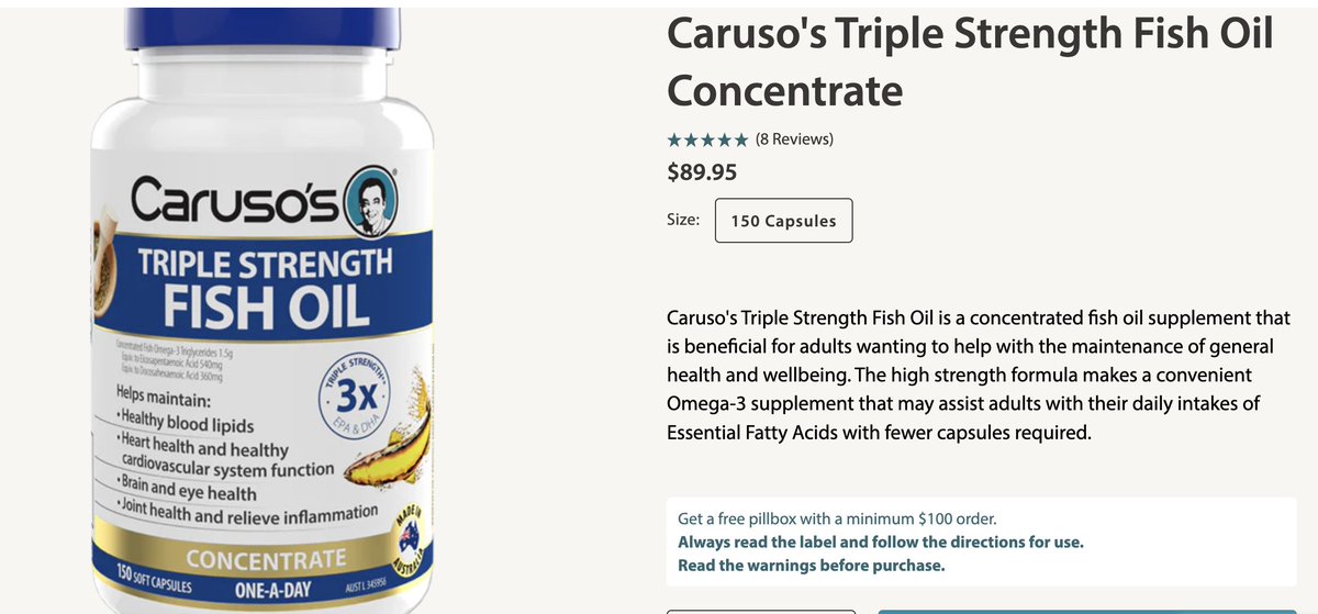 AdaYU007's tweet photo. 并不是所有鱼油 / Omega-3 补充剂都一样！美国知名生物学家 Dr. Rhonda Patrick 曾特别提醒大家挑选鱼油时要看清形式：

市面上大多数鱼油采用的是乙酯形式（Ethyl Ester）。这种形式成本较低、浓度可以做得很高，但它并非天然形态，人体吸收率也相对较差。这种形式的吸收高度依赖食物，最好和含有脂肪的正餐一起服用，空腹时吸收率会很低。如果大家吃的鱼油让你一定随餐服用的基本上都是这种形式！

真正值得选择的，是甘油三酯形式（Triglyceride Form） 的 Omega-3。 这是鱼类中天然存在的形态，人体吸收利用率更高，生物利用度更好。即使空腹服用，吸收效果也明显优于乙酯形式。

选购建议： 优先挑选标签上明确标有 Triglyceride（TG） 或 Re-esterified Triglyceride（rTG） 的产品。

在澳洲，以下几个品牌的甘油三酯形式鱼油表现不错：Caruso’s Triple Strength Odourless Fish Oil（曾被评为澳洲最佳之一）
BioCeuticals 等

看价格也是能看出来的，Triglyceride的鱼油普遍偏贵😀