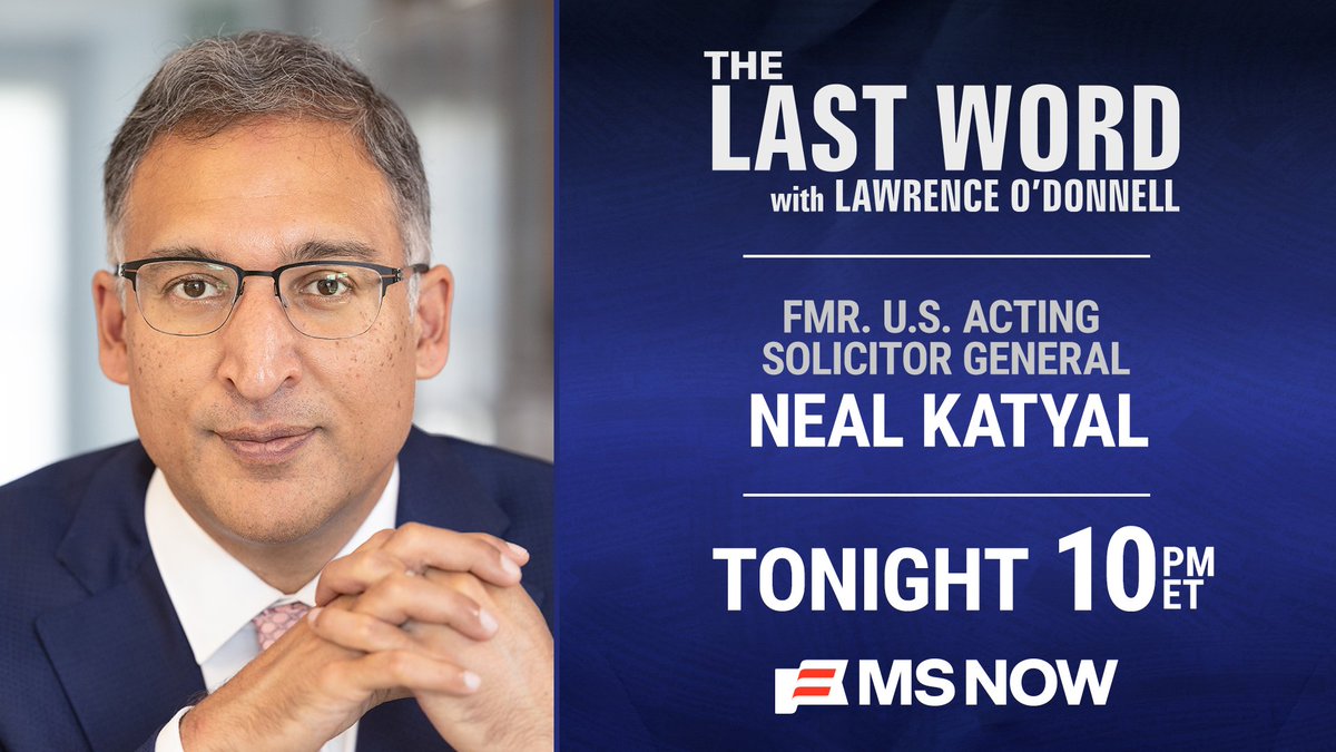 TheLastWord's tweet image. TONIGHT: @neal_katyal, who argued the Trump tariff case before the Supreme Court, joins @Lawrence on The #LastWord. Tune in!