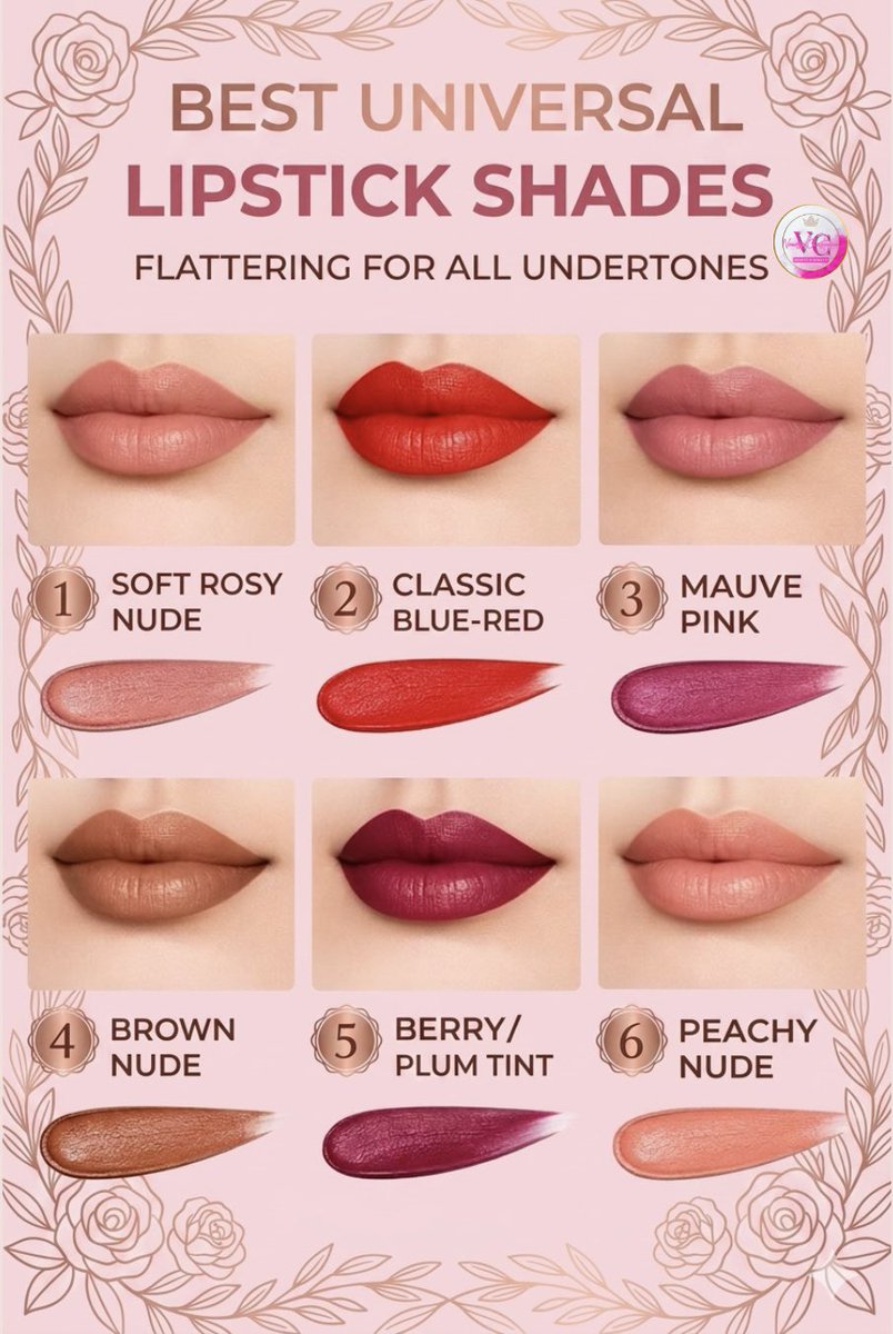 vandelchristen's tweet photo. Whether you’re a Classic Red devotee or a Soft Rosy Nude minimalist, these 6 universal shades are the ultimate "cheat sheet" for every skin tone. Save this for your next makeup haul! 💖
#LipstickSwatches #MakeupEssentials #BeautyTips #BeautyHacks #UniversalShades https://t.co/CW26bsH5Fg