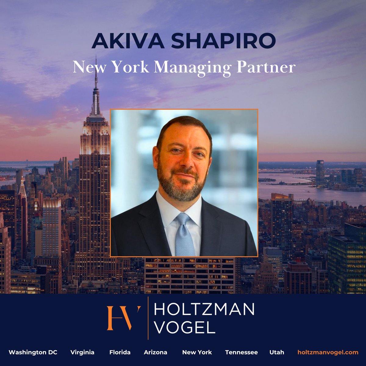 holtzmanvogel's tweet photo. @AmericanLawyer called him a litigator with "a knack for getting the attention of the U.S. Supreme Court. Quickly." We're thrilled to welcome @AkivaShapiro to @HoltzmanVogel as a litigation partner and #NewYork office managing partner.

https://t.co/xYmI1A48rL https://t.co/ovdiLEoOmd