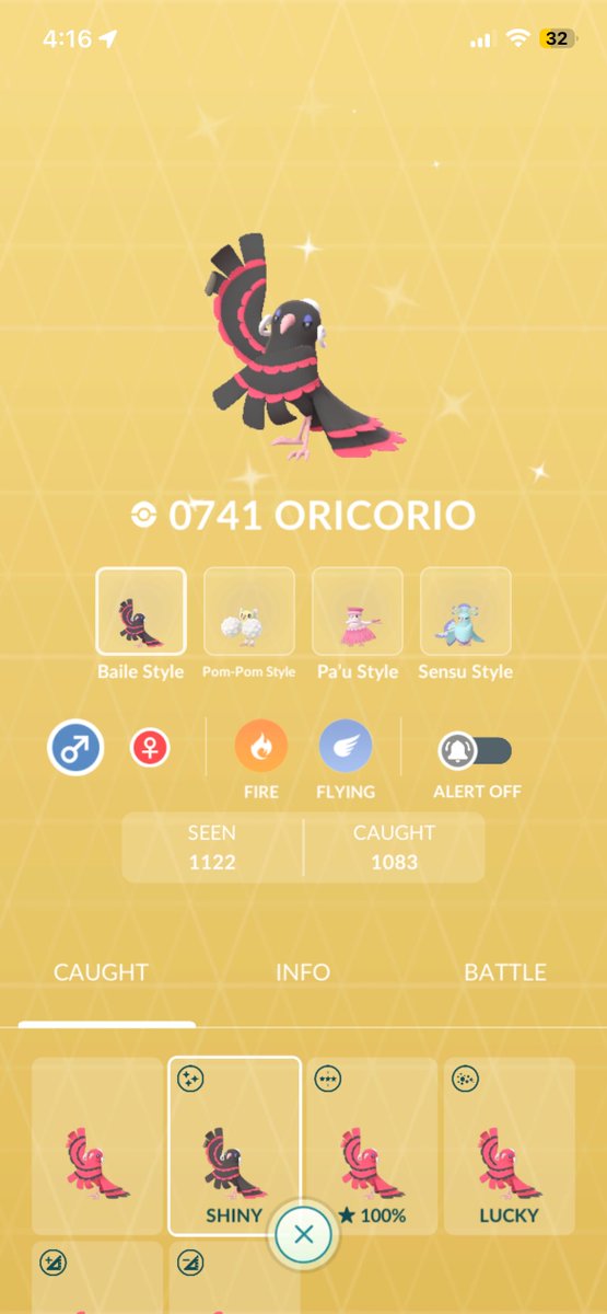 mat0002m2's tweet image. Shiny Oricorio is completed with remote trade! Yeah! 😍

#PokemonGO
#ShinyPokemon