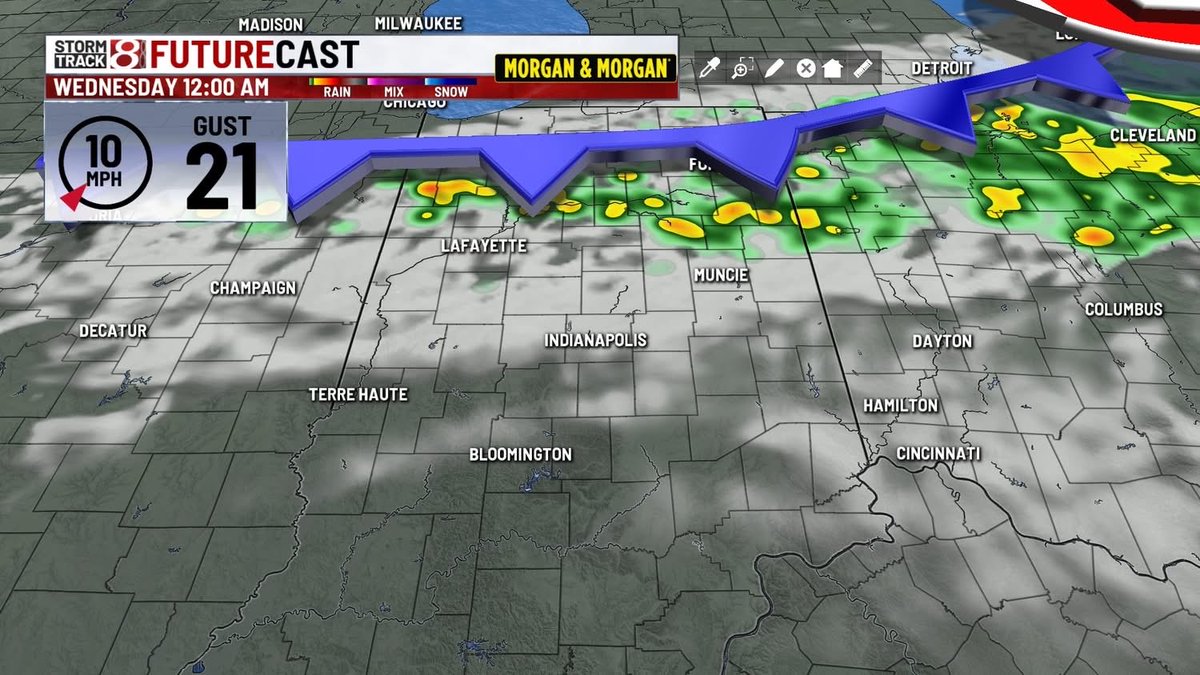 WeatherManKG's tweet image. What a great sunset on this Monday evening. Highs today were in the 50s and low 60s but we'll push it back into the mid to upper 70s on Tuesday. Some rain/thunder could occur late Tuesday evening into Tuesday night.
#inwx wishtv.com/weather