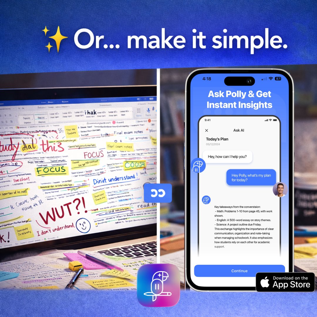 Polly1956049's tweet image. Sometimes all you need is just a simple app to gather your all notes! Check out Polly Ai today! #polly #notes #notetaking #note #pollyai