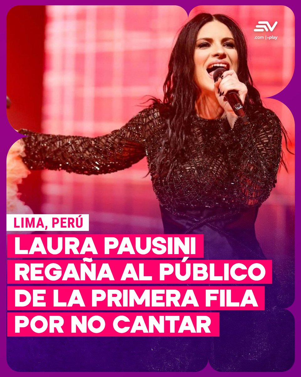 ecuavisa's tweet image. #Video 🎬 l Laura Pausini regañó a la primera fila de su show en Lima, Perú por no saberse las canciones. 🔗 bit.ly/48c8pt8