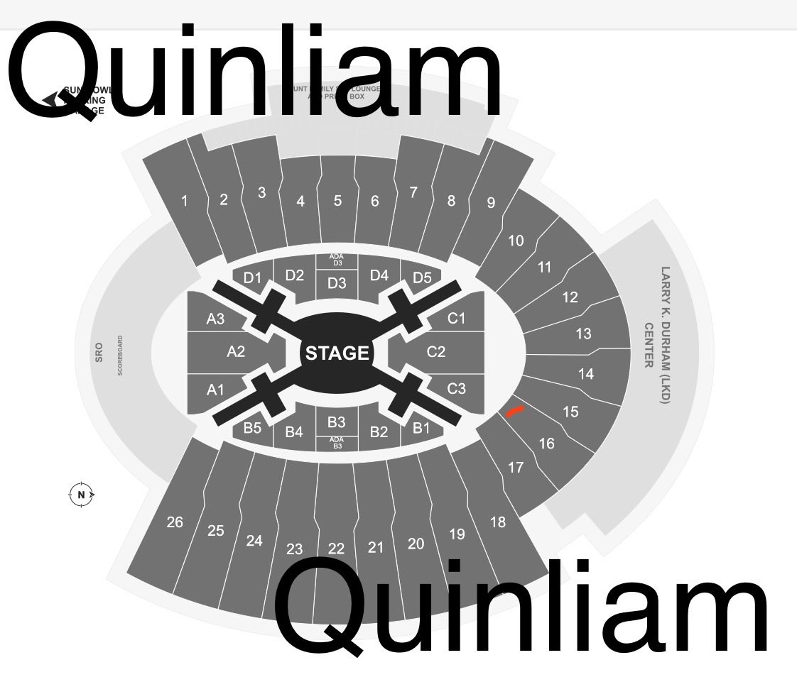 Quinliam45's tweet photo. Selling two tickets for El Paso Day 2 (May 3, 2026)

Price: $950 or OBO

Section 16, row 6, 14-15

Willing to meet up (either in LA, OC or Dallas) or FaceTime. We got better seats after the ticket request. Comment or dm if interested.
@875tickets 
#bts #BTS_ARİRANG #btsari̇rang https://t.co/heUjoN6gHG
