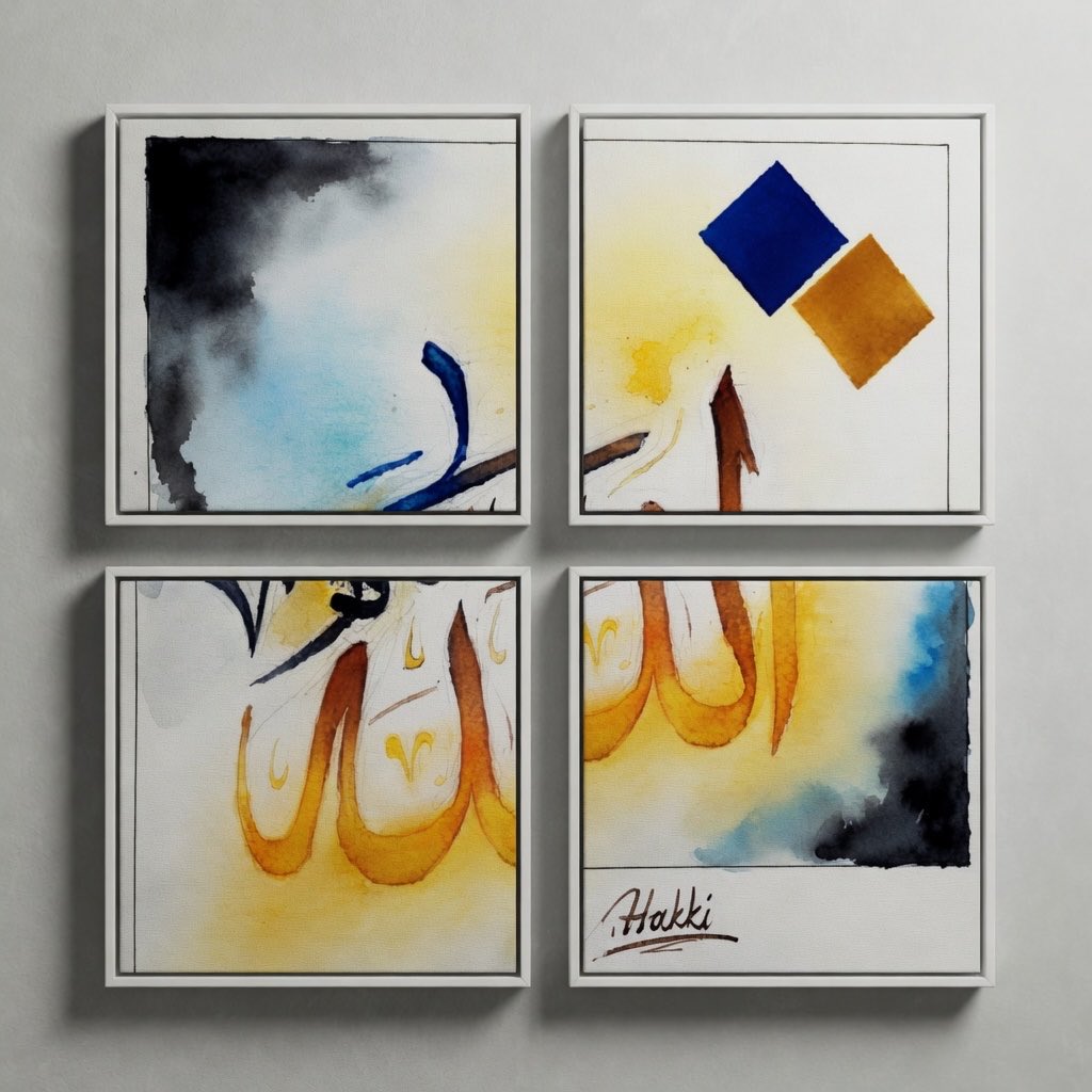Callligrapher's tweet image. Arabic calligraphy canvas frames artwork.
#arabic_calligraphy #aiart #arabiccalligraphy #digitalart #aiartcommunity 
#خط_عربي