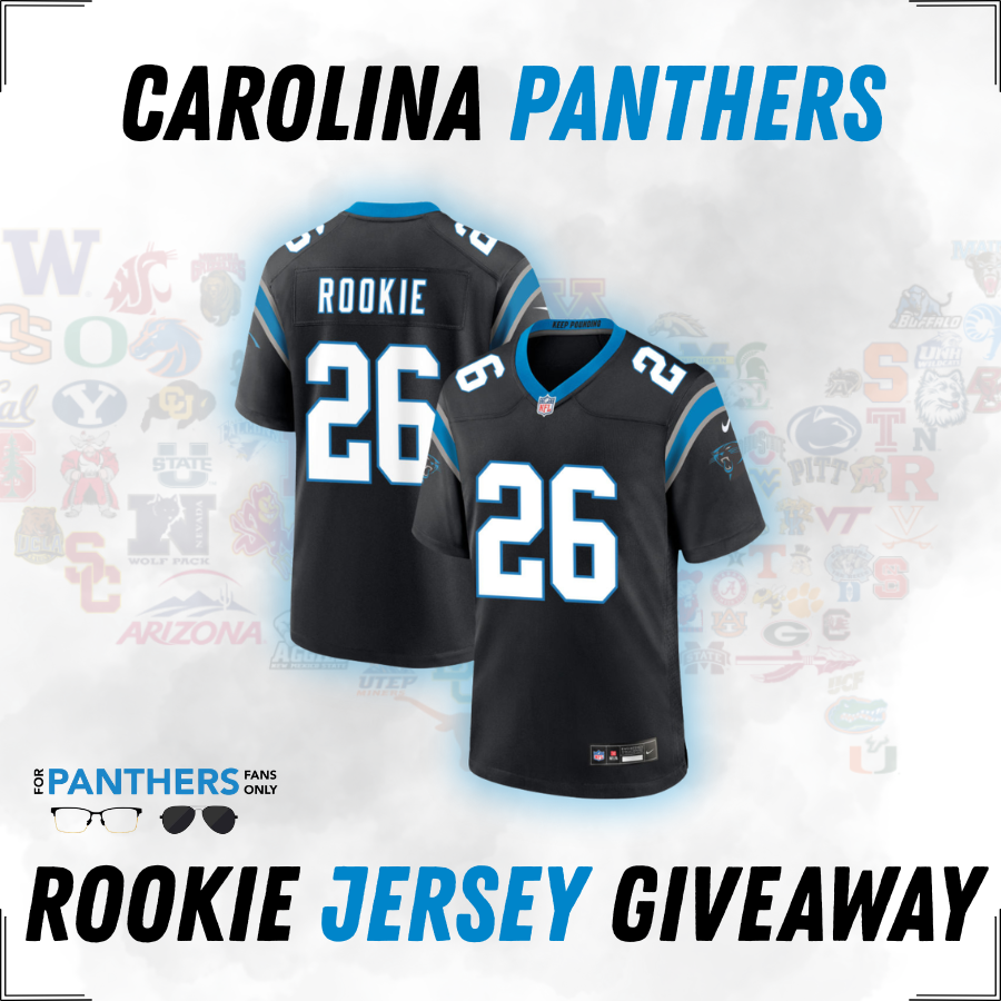 🚨 Giveaway Announcement 🚨

It's our annual Rookie Jersey Giveaway

We are giving away a 2026 Carolina Panthers ROOKIE jersey to a lucky Panthers fan. 

It's free and easy to enter. Follow the link below to get your name in the hat for a chance to win!

#KeepPounding