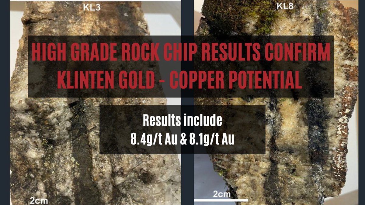 Turnstone_ASX's tweet image. High-grade rock chips (8.4g/t Au &amp;amp; 8.1g/t Au) confirm #copper-#gold potential at Klinten, with mineralisation linked to quartz veins and elevated Cu-Ag-Pb. Geophysics &amp;amp; mapping in May will support a planned Sept 2026 #drilling program.

Read: tinyurl.com/bdeax8j2

$TSR