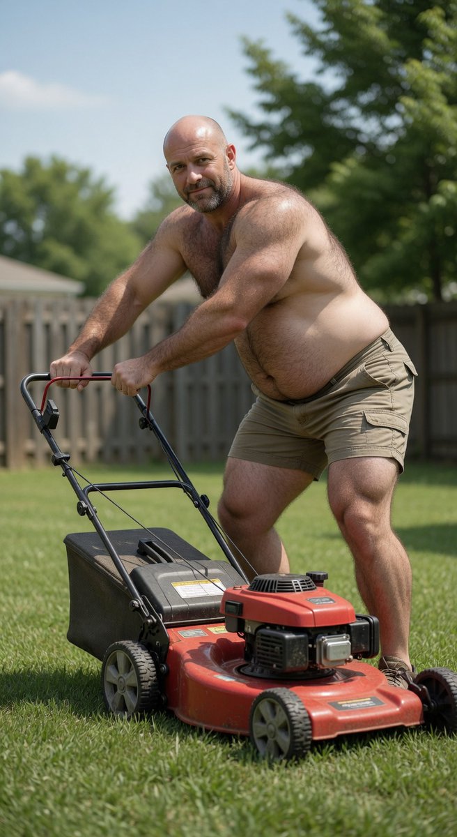 InfiniteDaddys's tweet photo. who wants to help daddy out?    
#GayBearCock #BearDick #ThickUncut #HairyBalls #SweatyDad #MuscleDad #BearMasturbation #LawnMowerDaddy #YardBear #NakedGardening #NakedMowing #ExhibitionistBear #PublicNudityBear #HornyBear #BearBreeding #RawBear #BearHole #ChubbyBear https://t.co/UO8GhLan6L