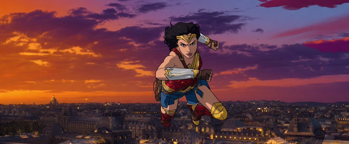 micasadigital's tweet image. ¿Y qué les parece esta escena final de #WonderWoman (2017) en dibujo de animación? Observamos que la animación sería un formato perfecto para continuar el elseworld de Zack Snyder y algunos proyectos inconclusos del #DCEU como una secuela de #TheFlash o de #BlackAdam.
