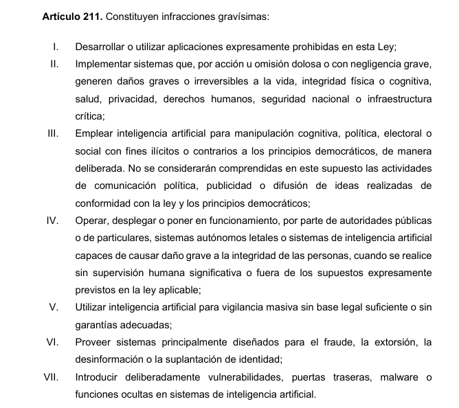 🗳️📌 Esta es la famosa iniciativa que sanciona el uso de la inteligencia artificial para "manipulación cognitiva, política, electoral o social con fines ilícitos o contrarios a los principios democráticos, de manera deliberada".

Abajo les dejo donde descargarla.