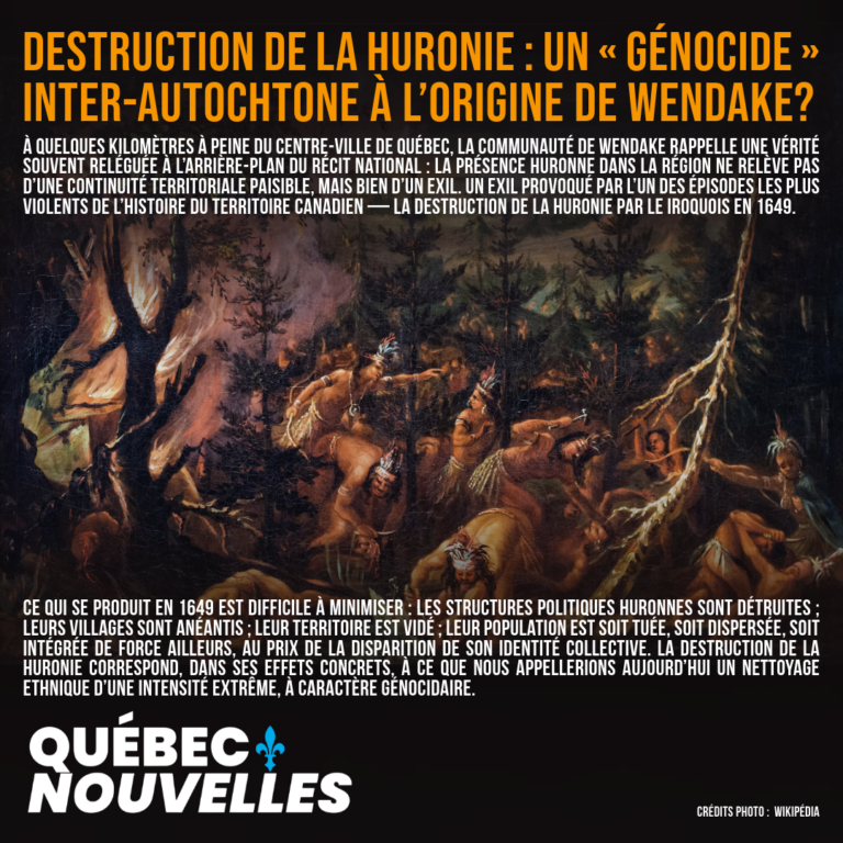 QuebecFier's tweet image. Saviez-vous que ce sont nos ancêtres qui ont sauvé une partie de la population huronne, que les Iroquois, alliés des Anglais, tentaient d'exterminer?

C'est de la que vient la réserve huronne de Wendake, qui est enclavée dans la ville de Québec.

Une #histoire qui mérite d'être