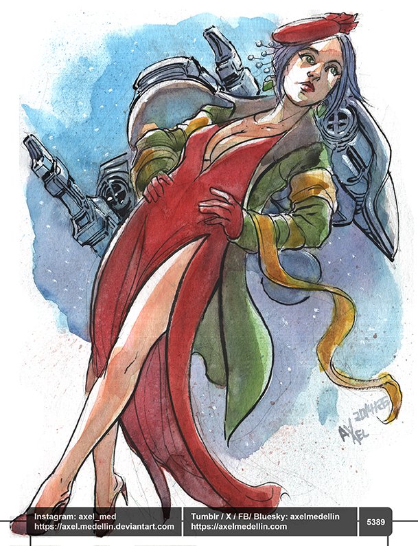 AxelMedellin's tweet image. #dailydrawing 5389 #dibujodiario #drawingoftheday #fayevalentine #cowboybebop #fanart #scifigirl #sciencefictionart #watercolor #brushandink #traditionalart