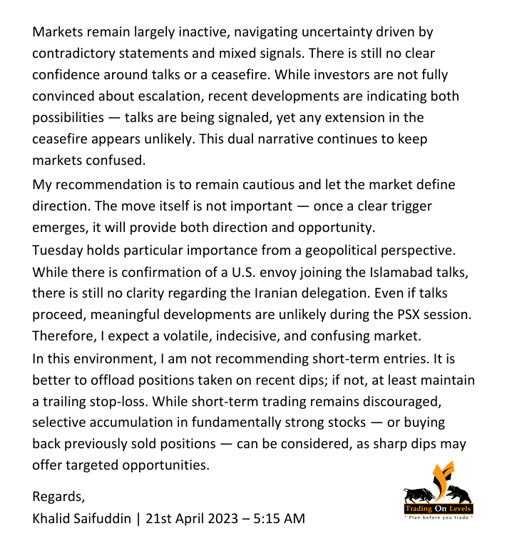 KhalidSaifuddin's tweet image. In uncertain markets, disciplined decisions matter more than bold moves.
The best opportunities often emerge when the market feels least certain.
#KSE100 #PSX #KhalidSaifuddin #TradingonLevels  #Crude #GOLD #Crypto #GlobalMarkets #Geopolitics #InvestorMindset #PMEX #Volatility