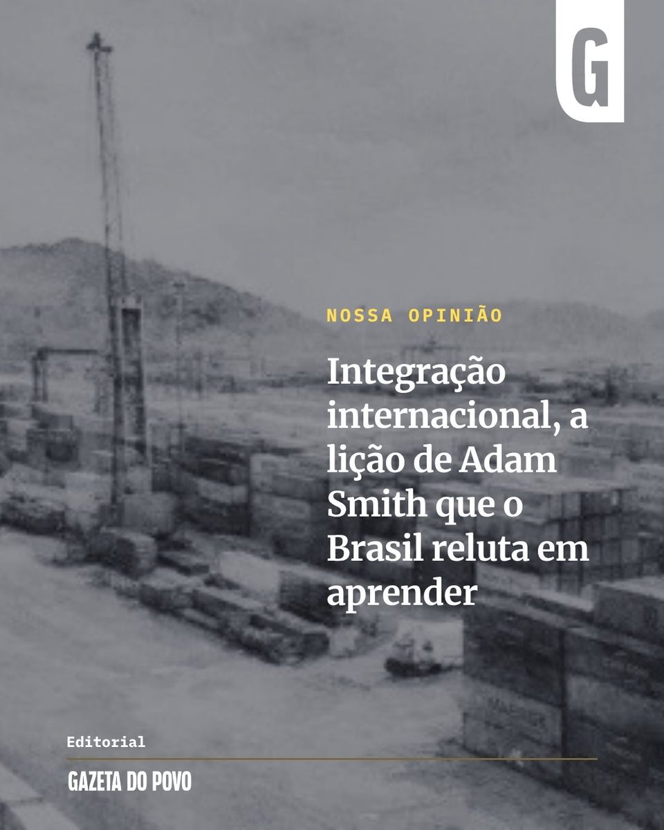 gazetadopovo's tweet image. OPINIÃO DA GAZETA - Integração internacional, a lição de Adam Smith que o Brasil reluta em aprender: gazpovo.com/53Ba8Zw2

#Editorial