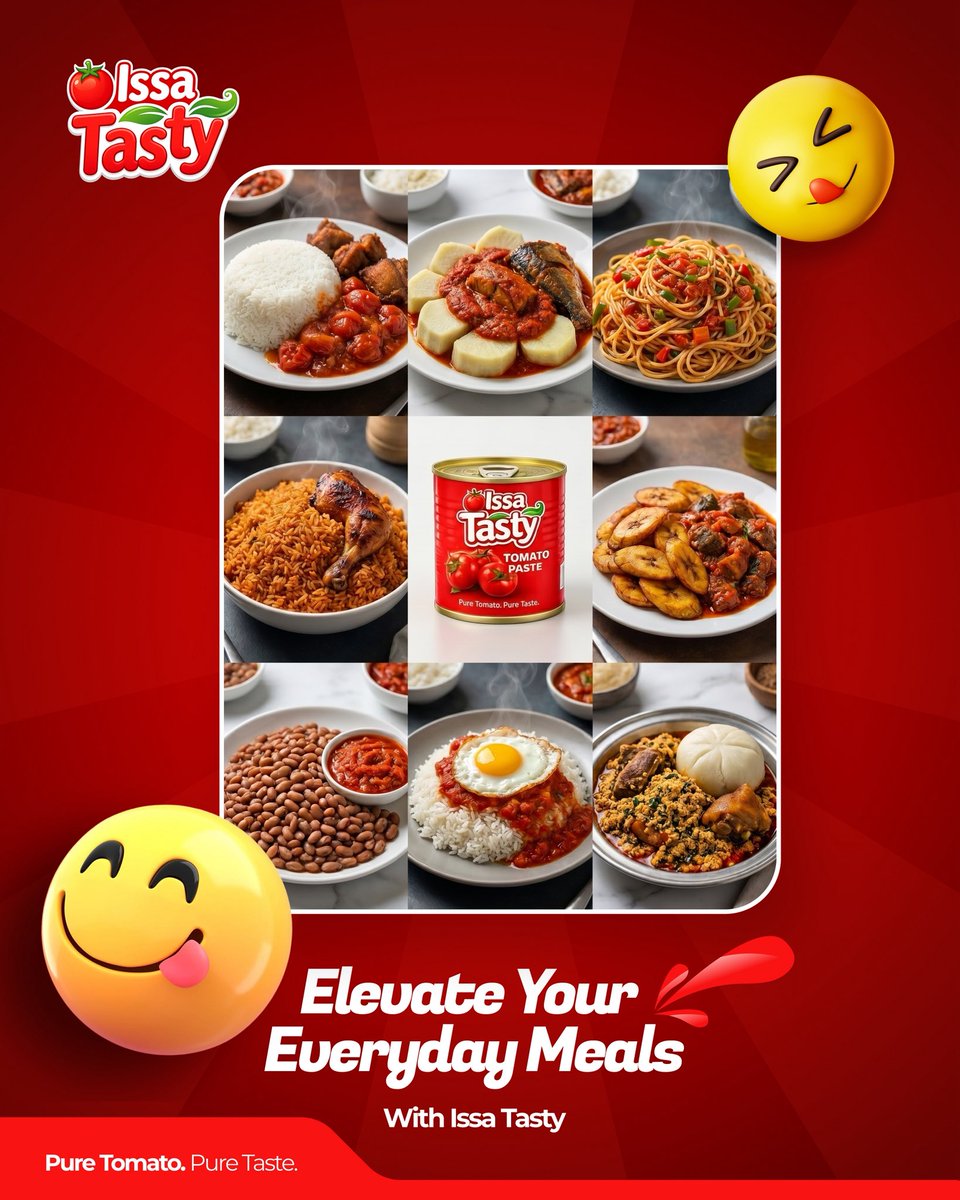IssaTastyTomato's tweet photo. Your everyday meals deserve the same richness and taste as your best dishes. 

From your weekday cooking, down to your weekend specials.😋

So choose Consistent taste, rich colour, natural taste and flavour you can rely on, every single day.👌🏽 https://t.co/VUa4nhnuKZ