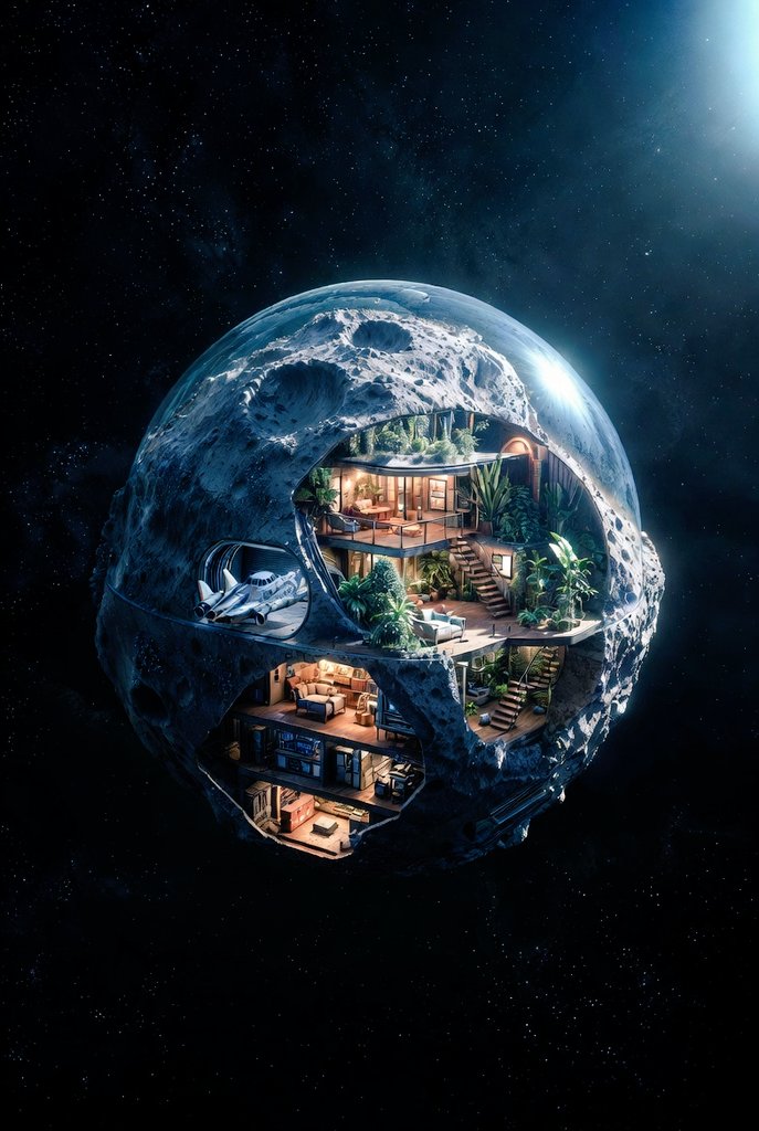 MyAsteroidHouse's tweet photo. #MyAsteroidHouse , what a way to travel around our Solar System and even through Galactic Space.... A perfect Asteroid can satisfy your needs of a Base, Fuel, Metals, Atomic Particles , Energy and protection.
#SpaceLife https://t.co/tBkNlRbgy8