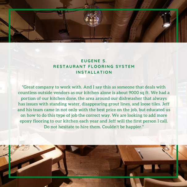 HighPerfSystems's tweet photo. This #restaurantkitchen needed a solution for a dishwasher area that had constant water pooling. We installed an epoxy flooring system with a polyaspartic, chemical-resistant coating and a light broadcast to create a slip-resistant texture. https://t.co/zEOMTNjPhe #epoxyfloor https://t.co/QYkL94eAsO